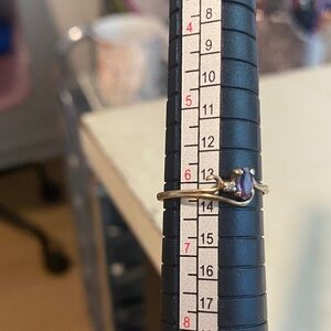 Gold and Amethyst Diamond dainty Women's Ring